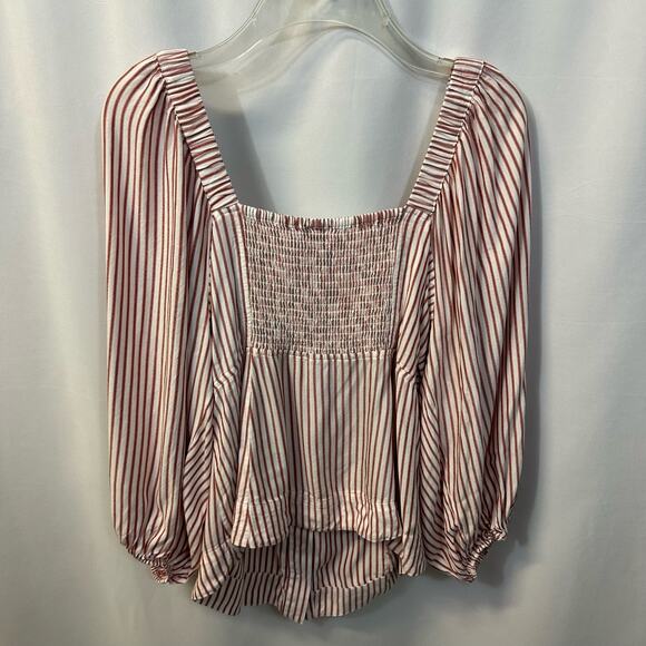 Cabi Carnival Top Puff Sleeve Smocked Back Long Sleeve Striped #5890 Medium - Picture 6 of 8